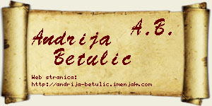 Andrija Betulić vizit kartica